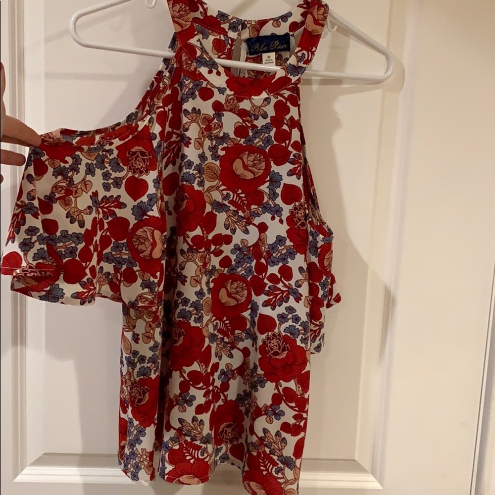Cold shoulder floral blouse
